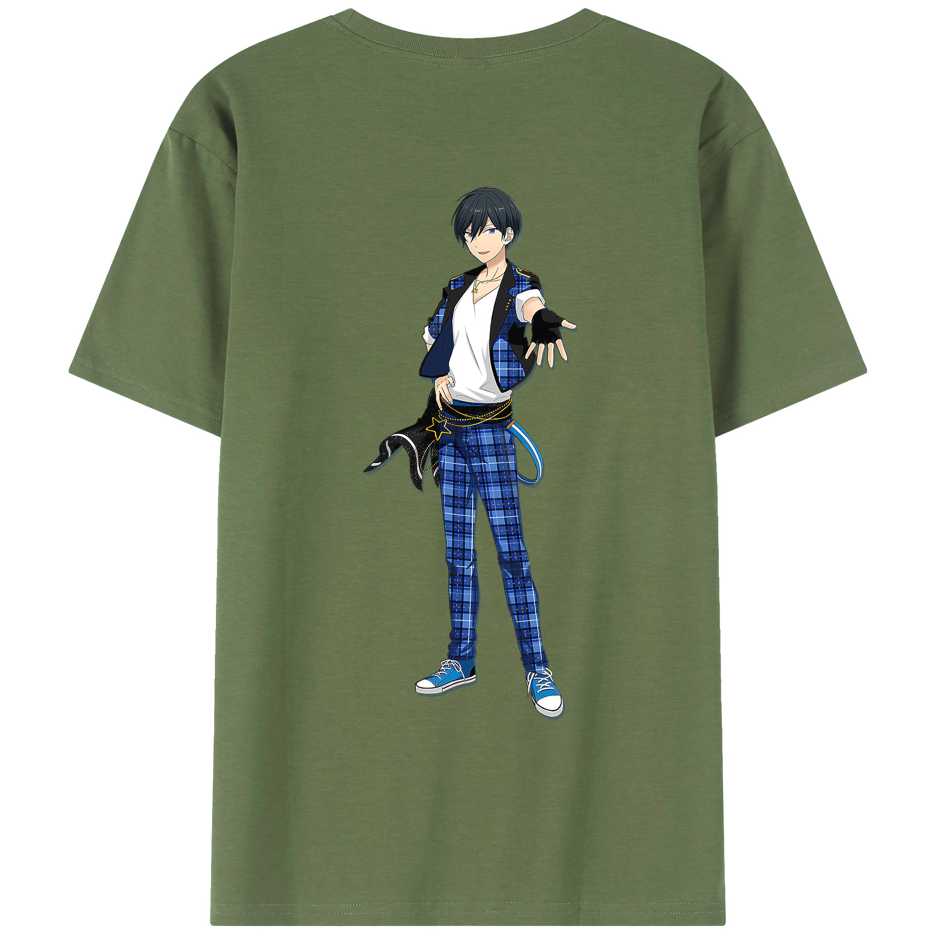 （画像用） あんさんぶるスターズ! Ensemble Stars 綿100％ メンズ半袖Tシャツ（バックプリント） 通気性